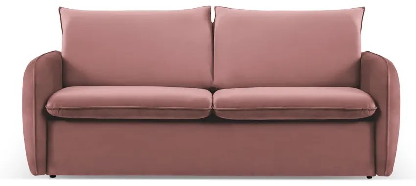 Różowa aksamitna rozkładana sofa 194 cm Vienna – Cosmopolitan Design