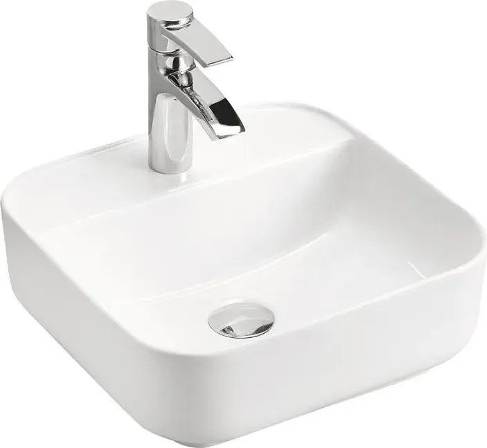 Biała ceramiczna umywalka nablatowa N1-Z61