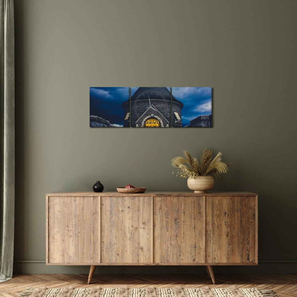 Obraz - Przed burzą (z zegarem) (90x30 cm)
