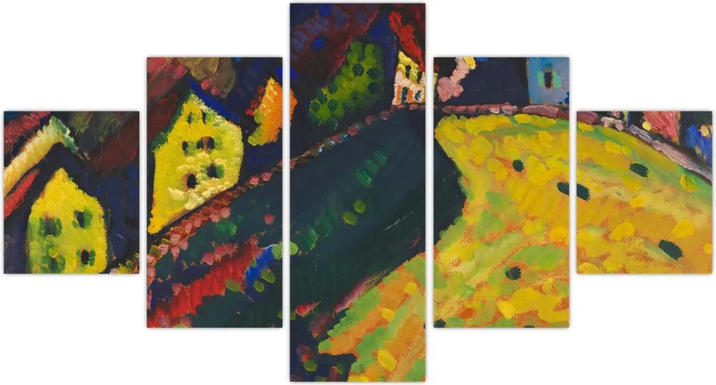 Obraz - Vasily Kandinsky, Houses at Murnau, reprodukcje (125x70 cm)
