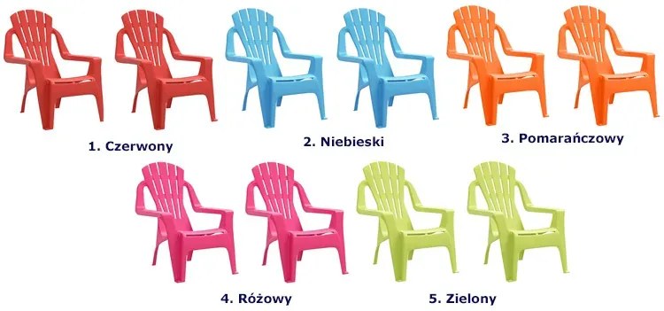 Pomarańczowy zestaw dwóch krzeseł ogrodowych dla dzieci - Wilmi