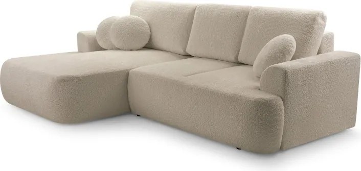 Narożnik VELO wolnostojący układ L strona Lewa z funkcją spania w tkaninie Coral 50