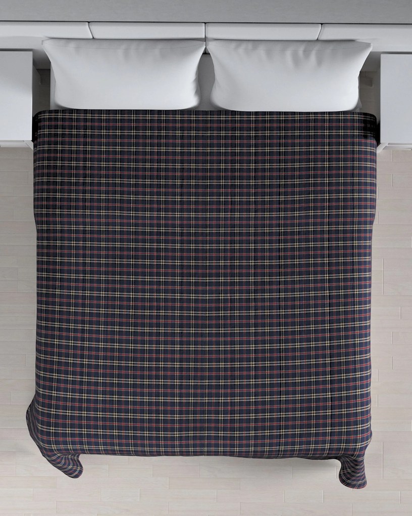 Narzuta pikowana w pasy kolor granatowy tkanina wzorzysta