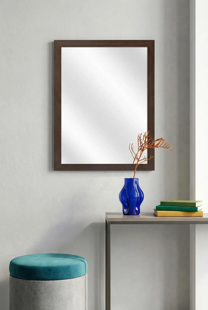 Ciemnobrązowe lustro ścienne drewniane R8-D87