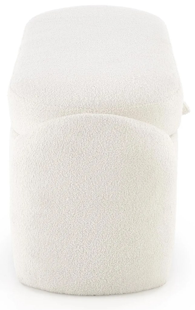 Ławka, Pufa FICARIA z pojemnikiem w kolorze kremowym, tkanina boucle, 150x40x47 cm