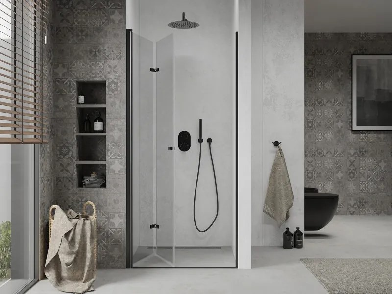 Mexen Lima drzwi prysznicowe składane 100 cm, transparent, czarne - 856-100-000-70-00