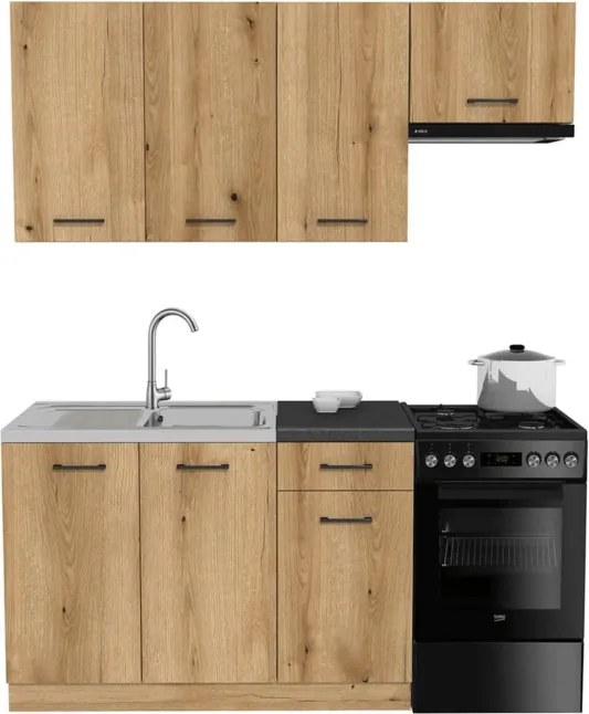 Zestaw Mebli Kuchennych MODERN 170 cm Dąb Evoke Loftowy