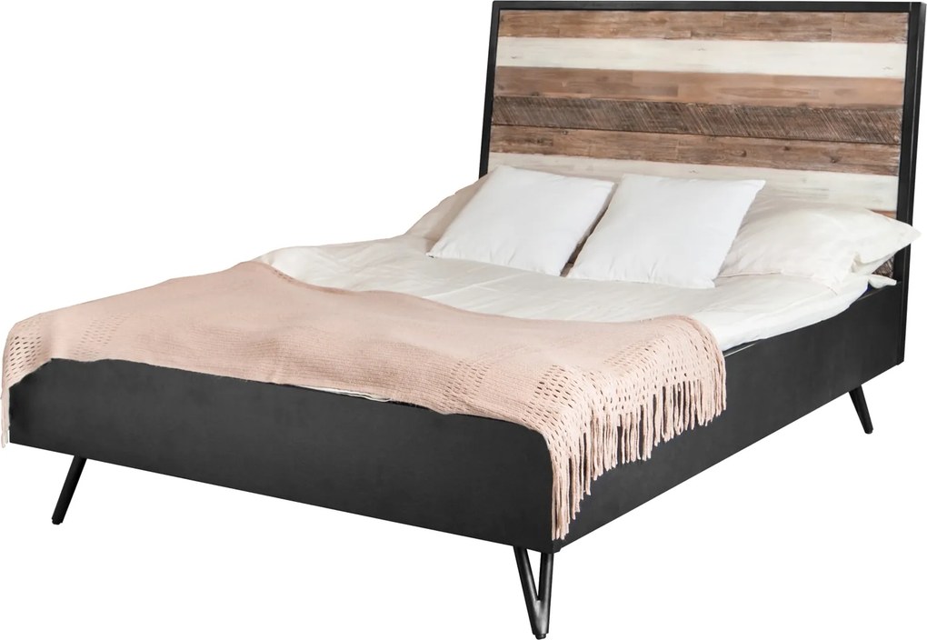 Łóżko sypialniane z drewnianym zagłówkiem Adesso Q01 140 cm