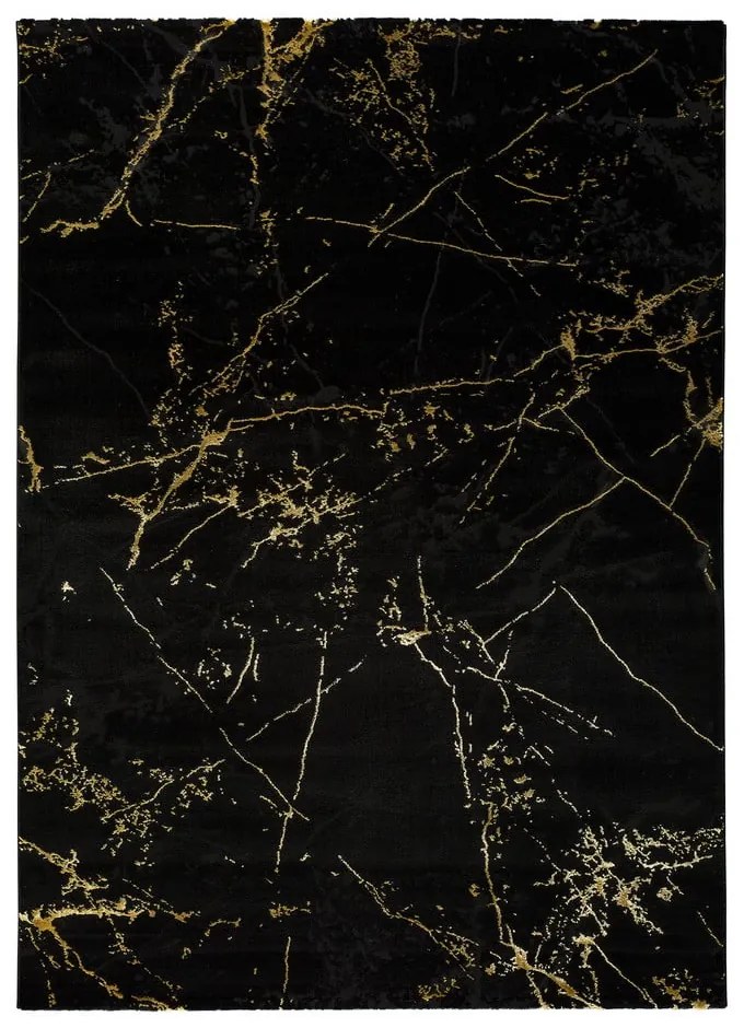 Czarny dywan Universal Gold Marble, 140x200 cm