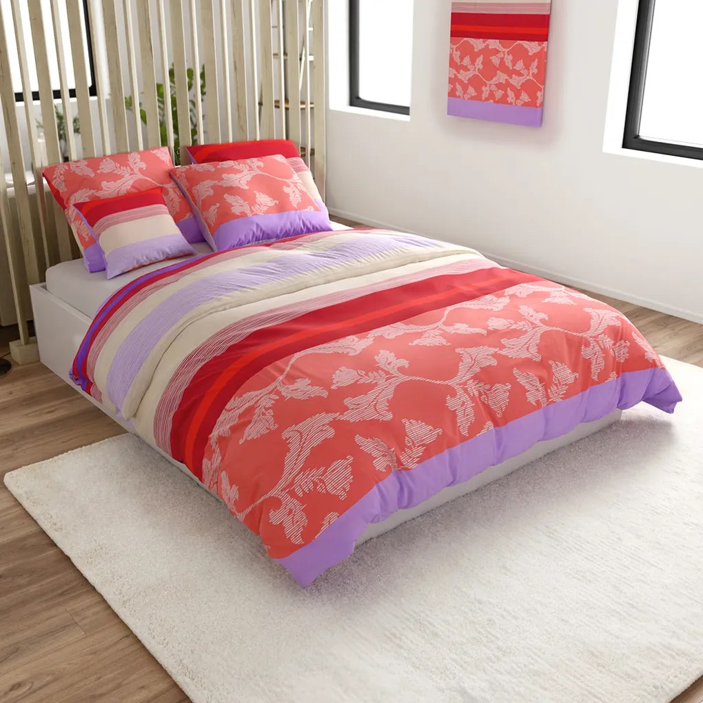 PrzytulneMieszkanie.pl PrzytulneMieszkanie.pl Pościel z bawełny Renforcé IMARA czerwona Rozmiar pościeli: 2 szt 80 x 80 cm | 200 x 200 cm