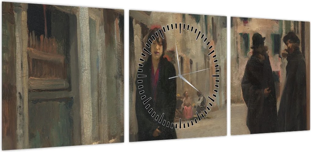 Obraz - John Singer Sargent, Street in Venice, reprodukcje (z zegarem) (90x30 cm)