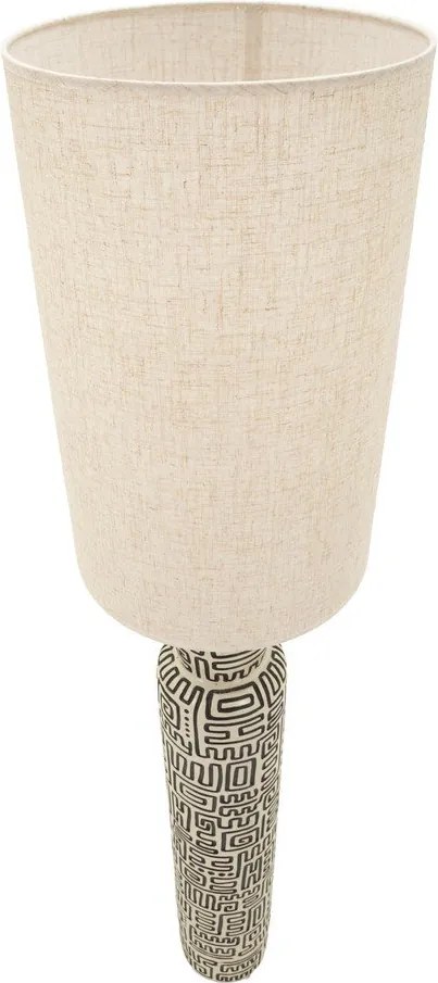 Czarno-kremowa lampa stojąca z tekstylnym kloszem (wysokość 145 cm) Nairobi – Mauro Ferretti