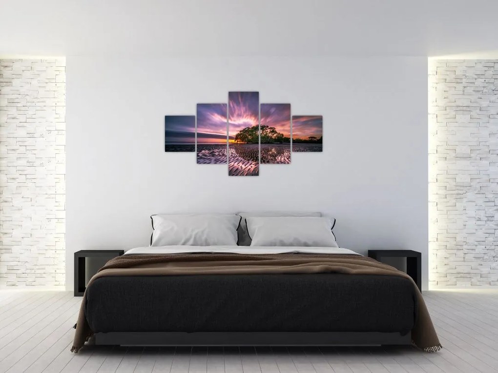 Obraz drzewa na plaży (125x70 cm)