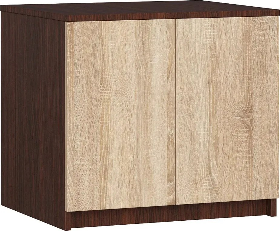 Nadstawka na szafę AKORD S60 Wenge 60 cm 2 drzwi kolor Dąb Sonoma mat 2 półki 60x51x55 cm