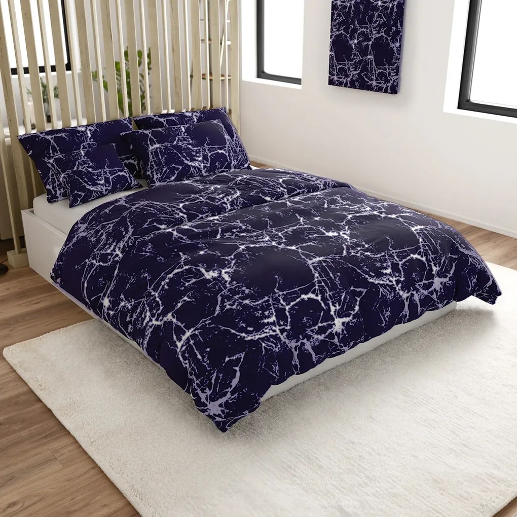 PrzytulneMieszkanie.pl PrzytulneMieszkanie.pl Pościel bawełniana TEMPESTA fioletowa Rozmiar pościeli: 70 x 90 cm | 140 x 200 cm