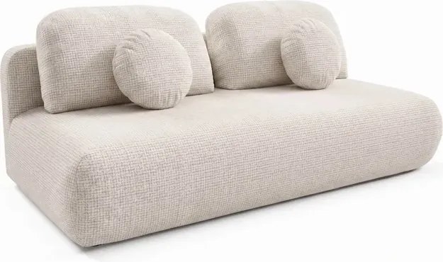 Sofa BASE Rozkładana Dwuosobowa Beżowa Szenil Japandi