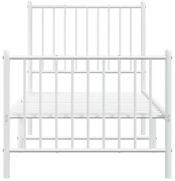 Białe pojedyncze łóżko metalowe 80x200 cm M9-Z32