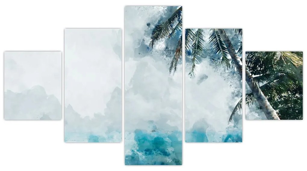 Obraz palmy nad morzem (125x70 cm)