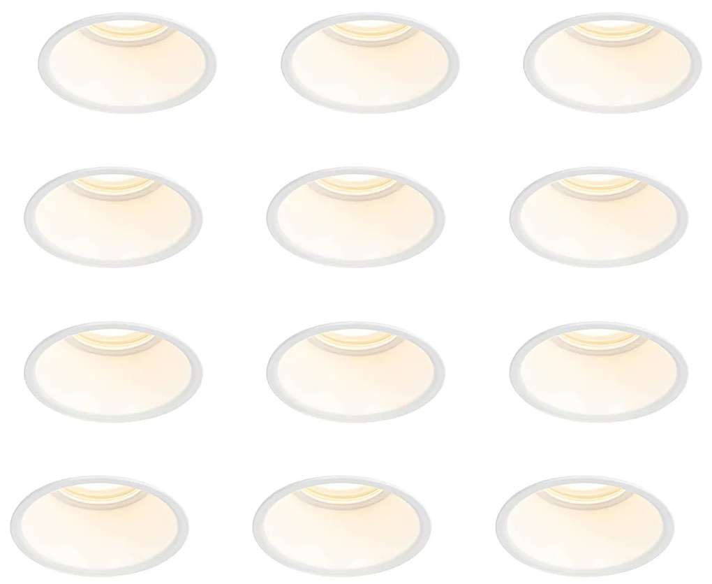 Zestaw 12 białych opraw LED GU10 50 mm IP44 - Dept