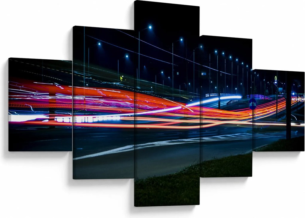 Obraz miasto nocą (125x70 cm)