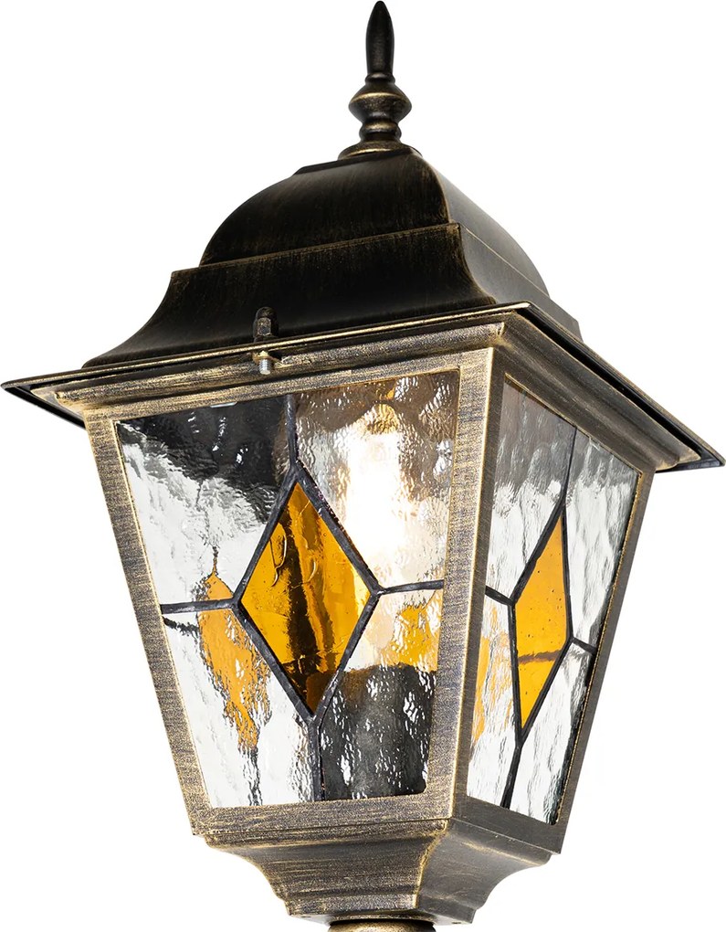 Antyczna lampa ogrodowa stojąca antyczne złoto 240 cm 2-światła - Antigua