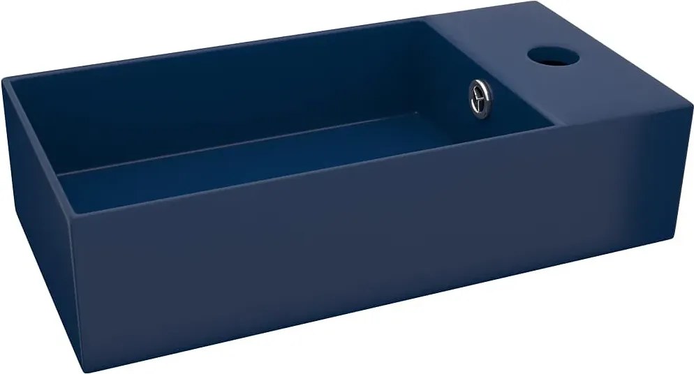 Ciemnoniebieska ceramiczna umywalka E6-T26