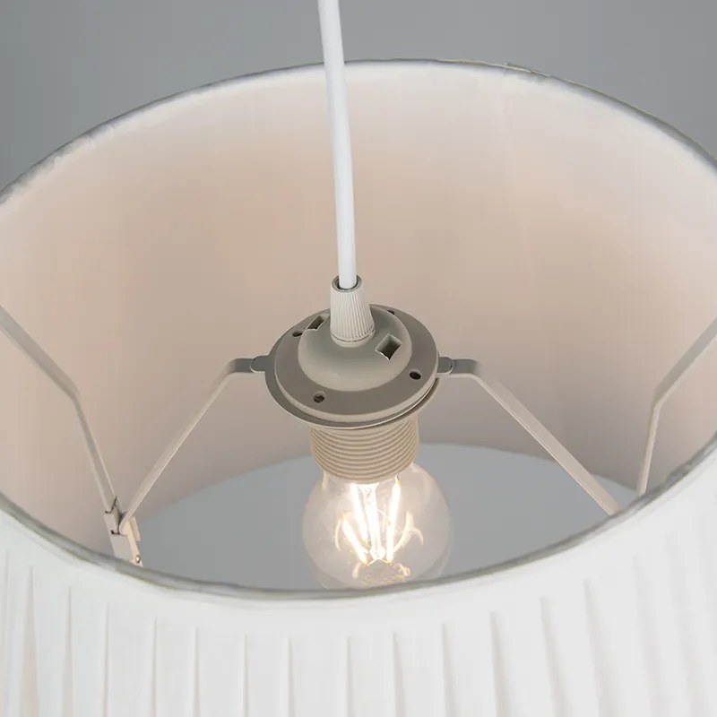 Lampa wisząca retro kremowa 45cm - Plisse