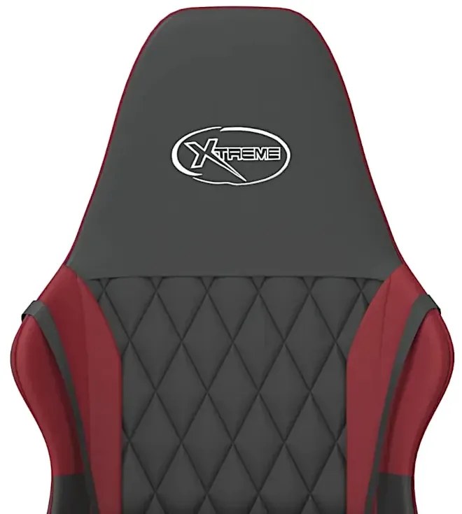 Czarno-bordowy fotel gamingowy D1-B60