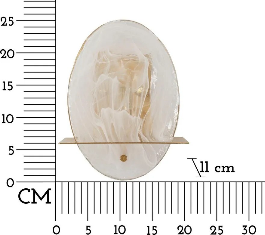 Szklany kinkiet w kolorze złota Portlan – Mauro Ferretti