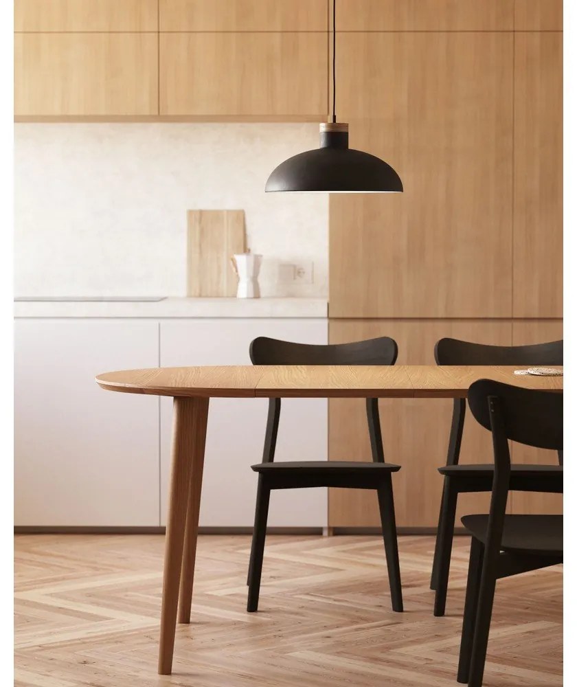Okrągły rozkładany stół w dekorze dębu ø 90 cm Oqui – Kave Home