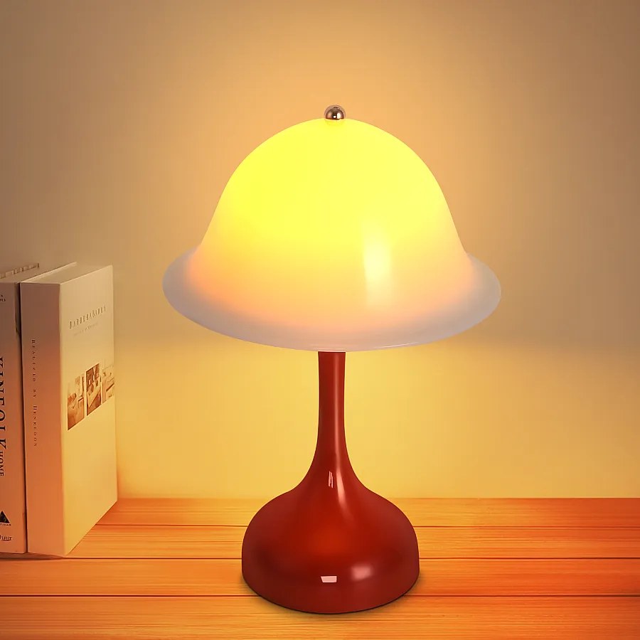 Bezprzewodowa lampa stołowa LED Nettlife – dotykowa lampka nocna, kształt czerwonego kapelusza, ładowana przez USB, lampka nocna do salonu lub sypialni