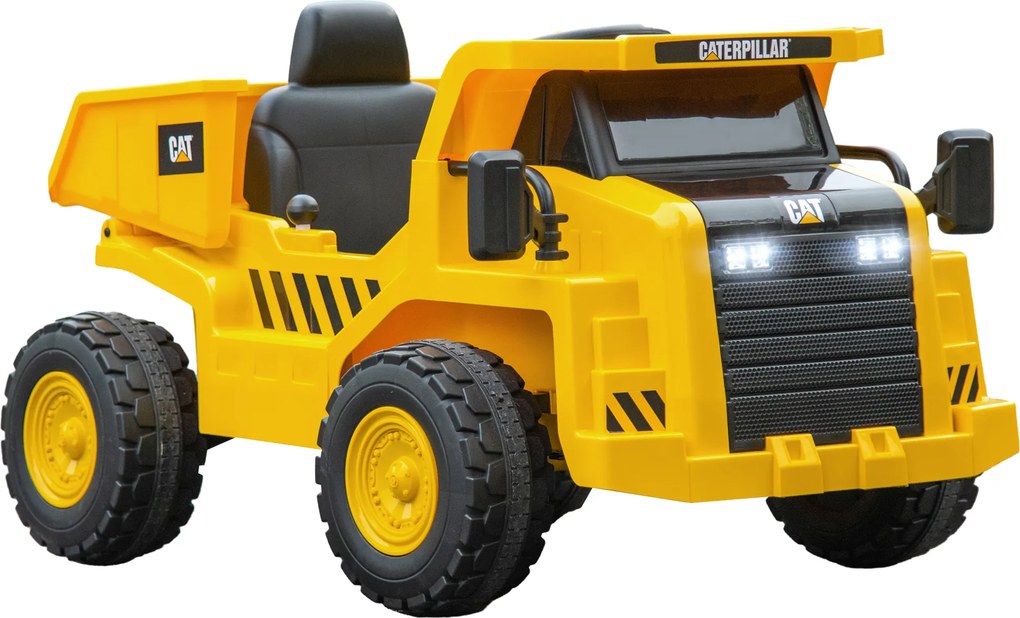 AIYAPLAY Elektryczna Koparka dla Dzieci, Ładowarka Caterpillar, 3-5 km/h, z Pilotem, 3-6 lat, Żółta