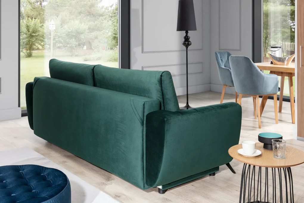 Sofa rozkładana z funkcją spania MEGIS VELVET granatowa ELTAP