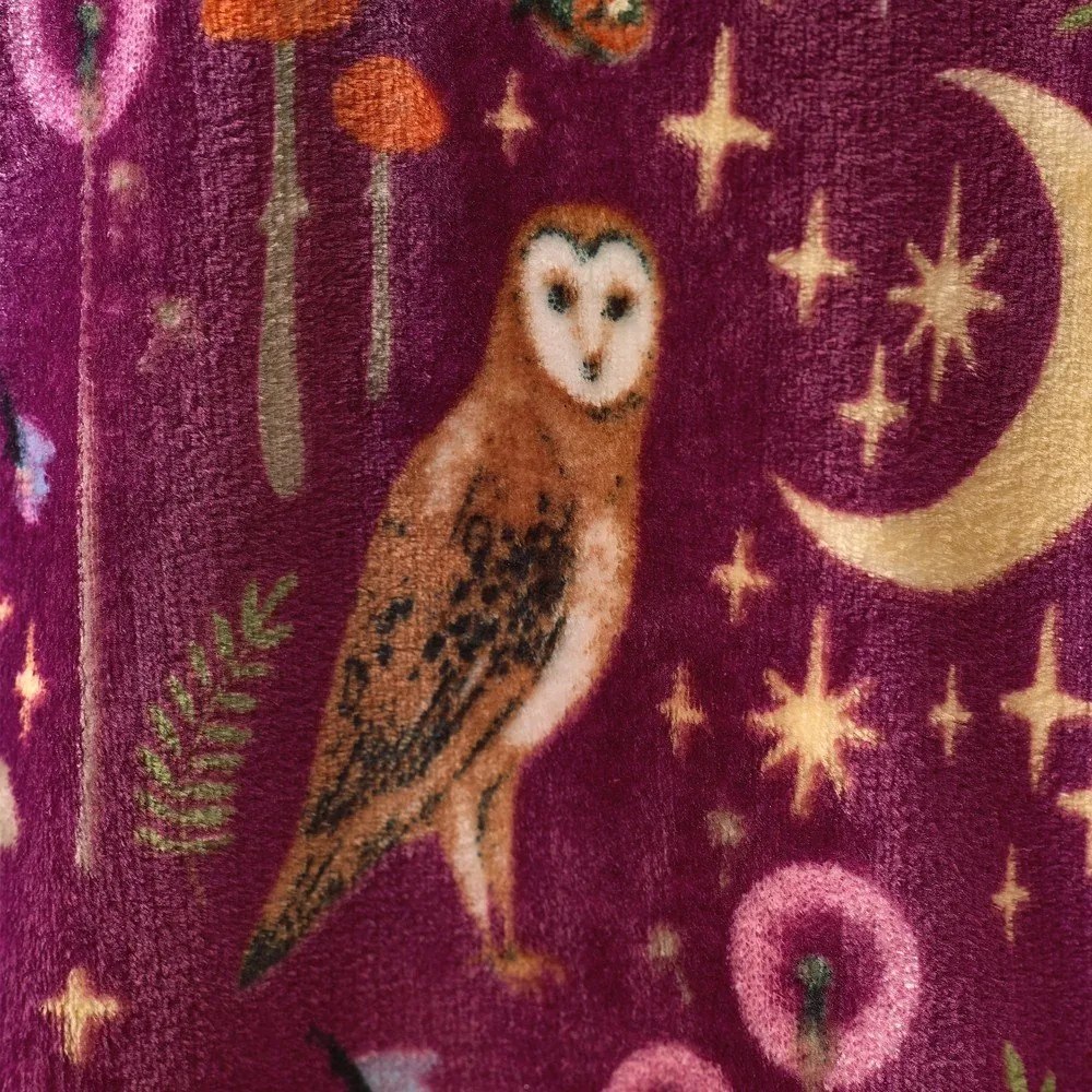 Fioletowy koc z mikropluszu 130x170 cm Enchanted Twilight Animals – Catherine Lansfield