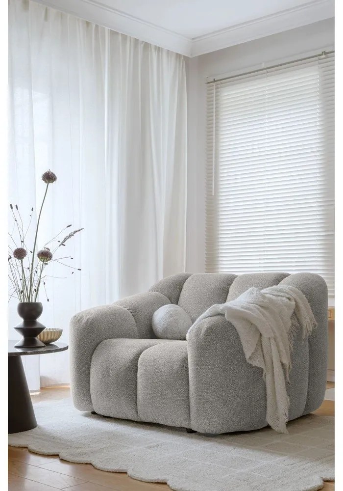 Jasnoszary fotel Shell – Miuform