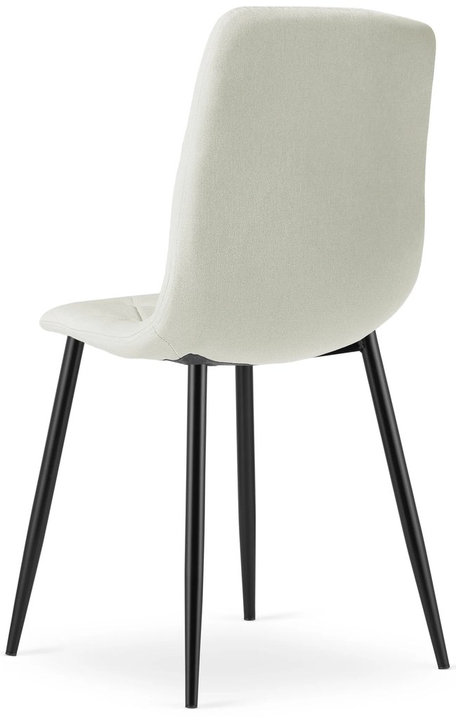 Kremowe krzesło do kuchni LIBRA z czarnymi nogami