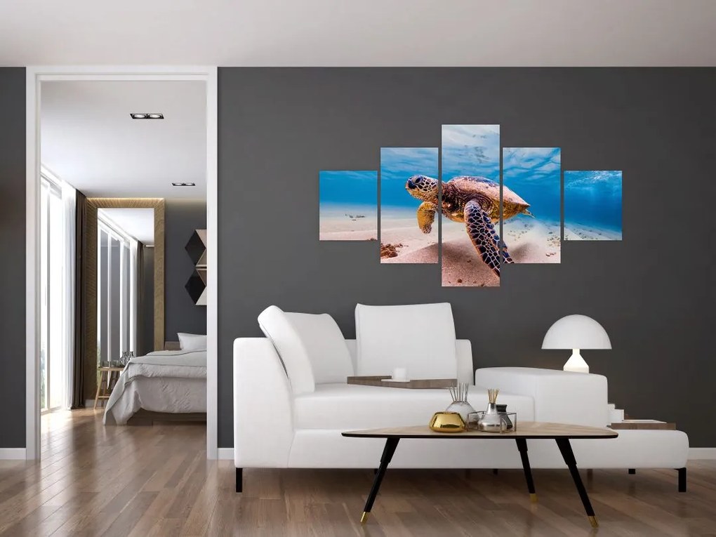 Obraz żółwia w oceanie (125x70 cm)