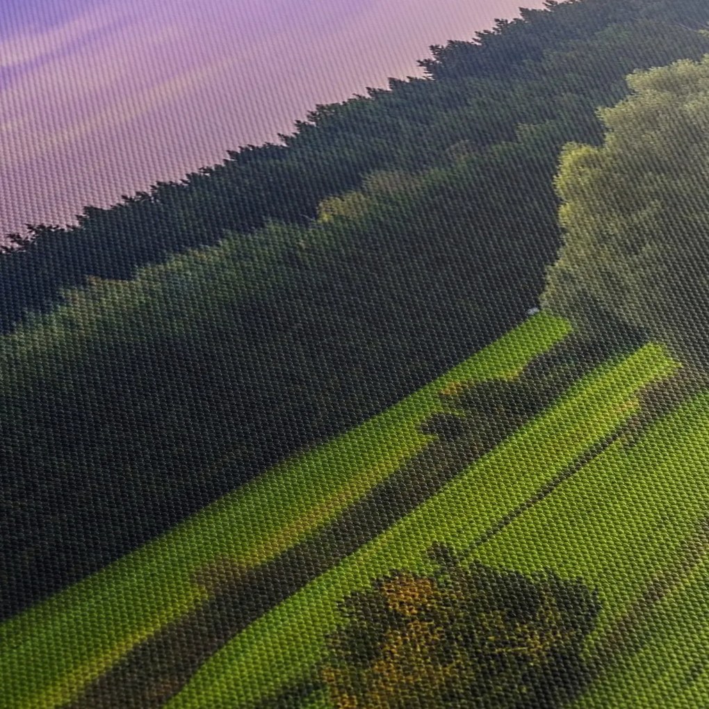 Obraz łąki (z zegarem) (90x30 cm)
