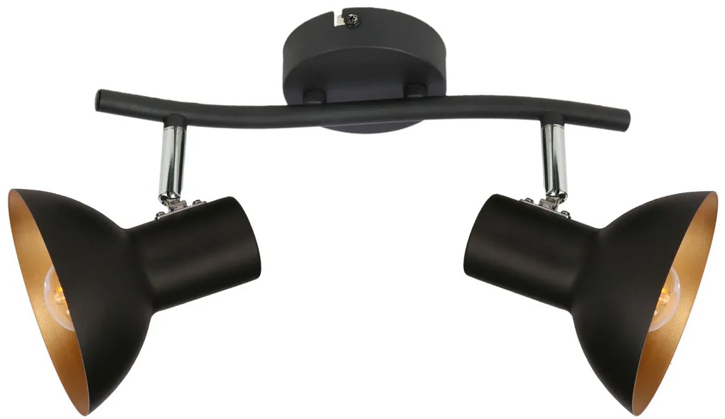 Regulowana lampa sufitowa loft czarny + złoto - Z028-Lovigr
