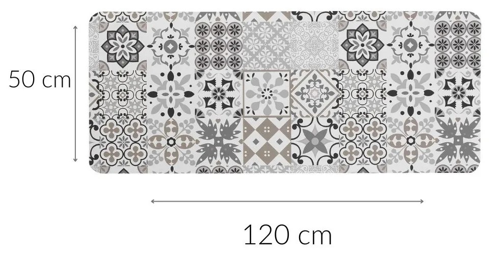 Podłużna mata łazienkowa ze wzorem, 50 x 120 cm