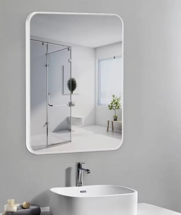 Lustro LOFT 60x80cm białe M-010 ścienne łazienkowe do salonu sypialni loftowe Industrialne minimalistyczne