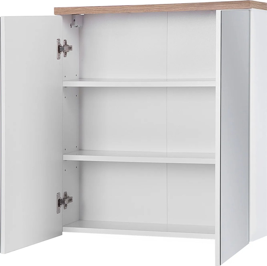 Wisząca szafka łazienkowa z lustrem 60 cm Bali 840, biała