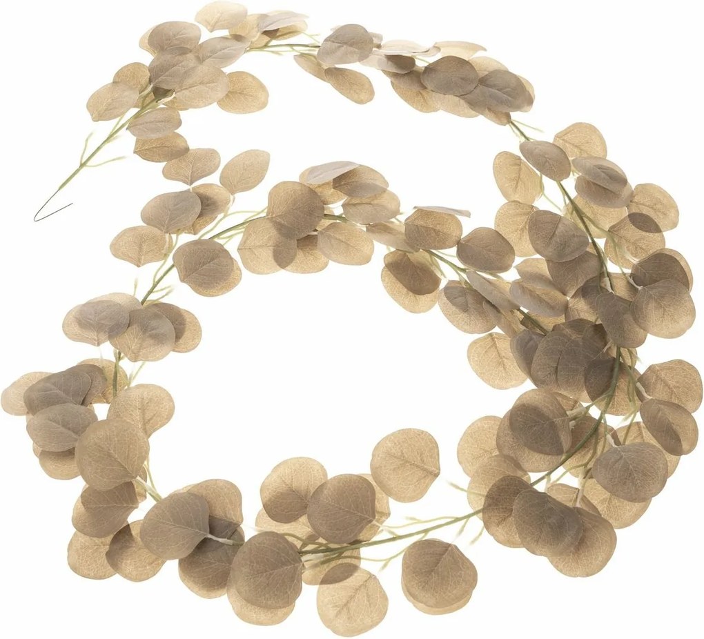 Sztuczna girlanda Eukaliptus beżowy, 200 cm