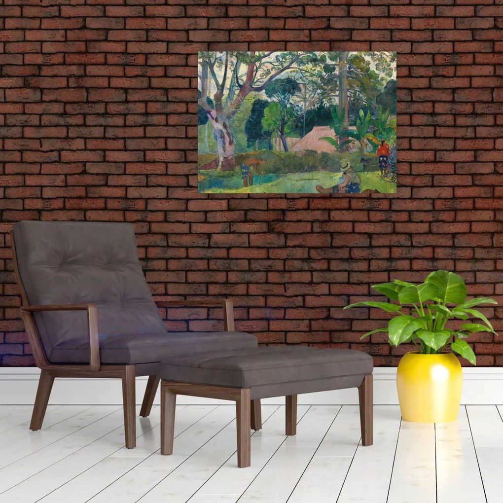 Obraz na szkle - Paul Gauguin, Te raau rahi (The Big Tree), reprodukcje (70x50 cm)