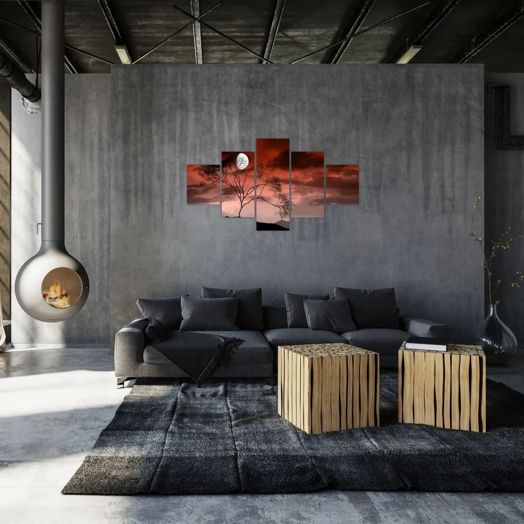 Obraz - Księżyc oświetlający noc (125x70 cm)