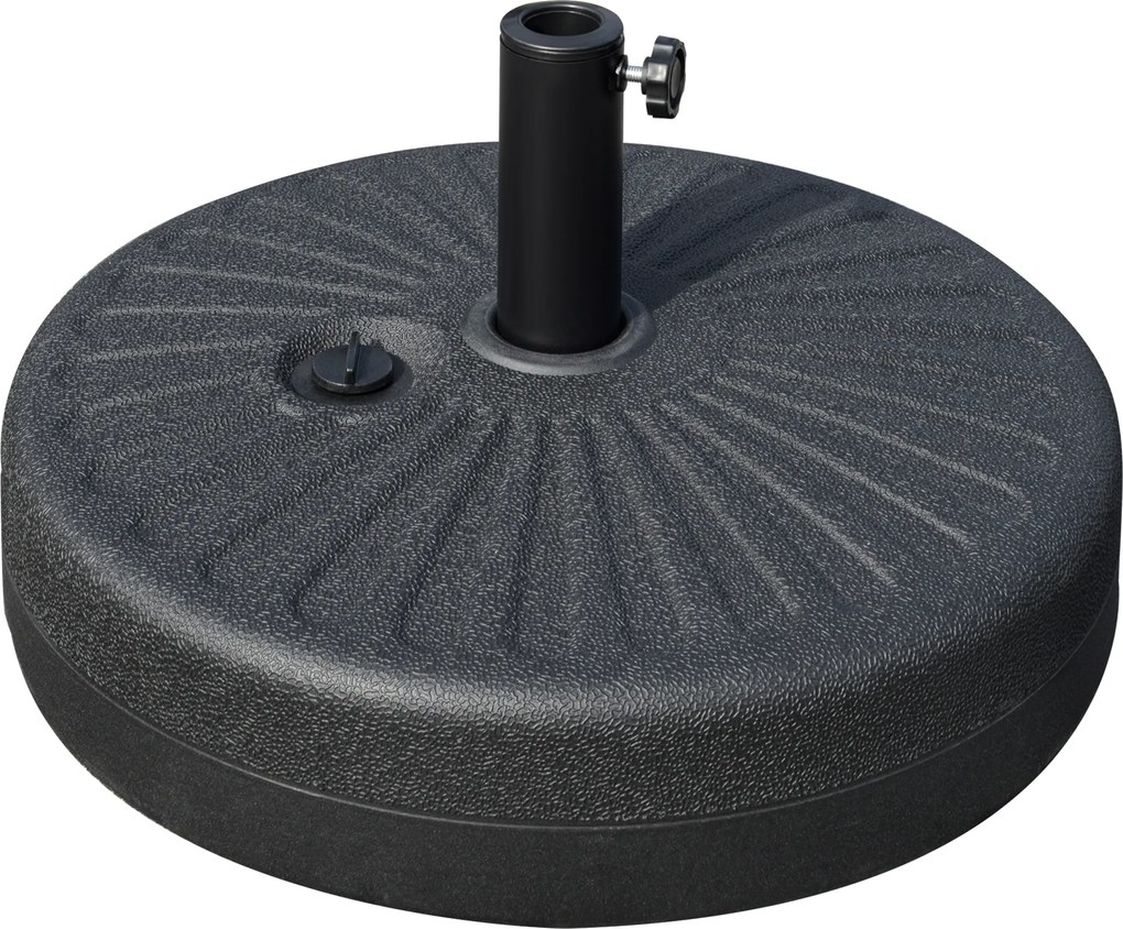 Outsunny podstawa do parasola ogrodowego 22 kg czarna cementowa Ø51x12 cm pasuje do drążków 38/48 mm do ogrodu tarasu balkonu | Aosom PL