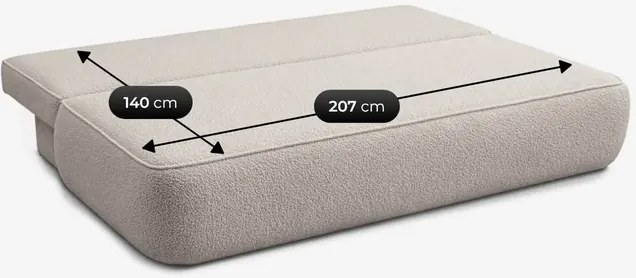 Sofa z Funkcją Spania ARVETO Kremowa Boucle Nowoczesna