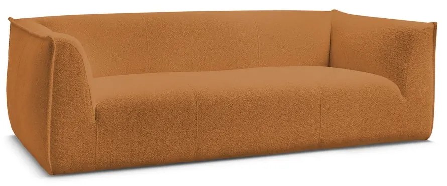 Musztardowa sofa z materiału bouclé 242 cm Giorgia – Bobochic Paris