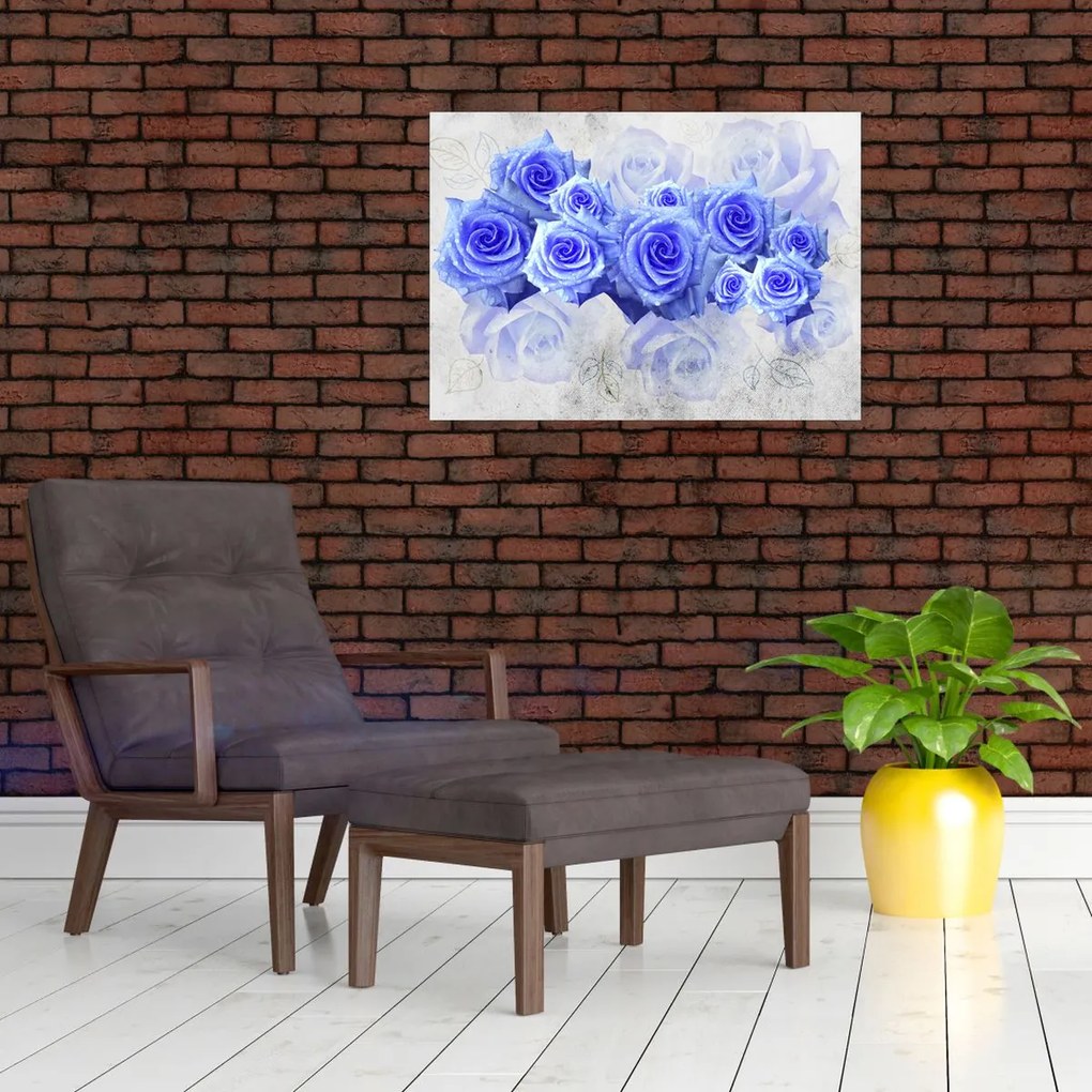 Obraz - Niebieskie róże (70x50 cm)