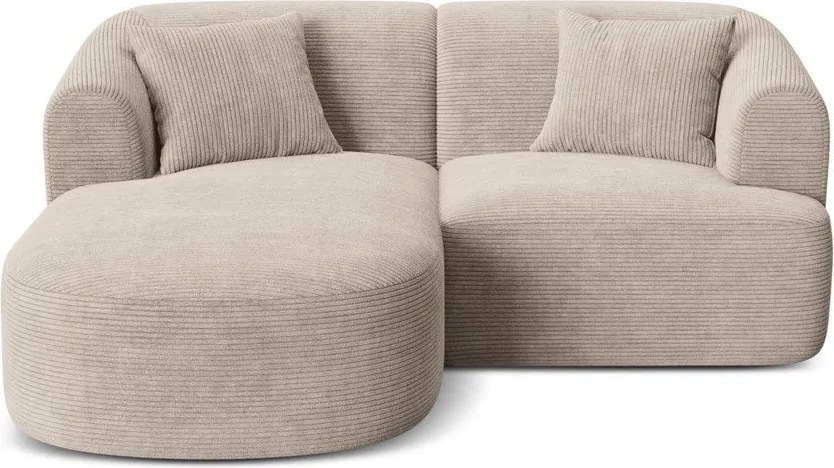 Jasnobrązowy sztruksowy narożnik (lewostronny/z szezlongiem) Campi – Cosmopolitan Design